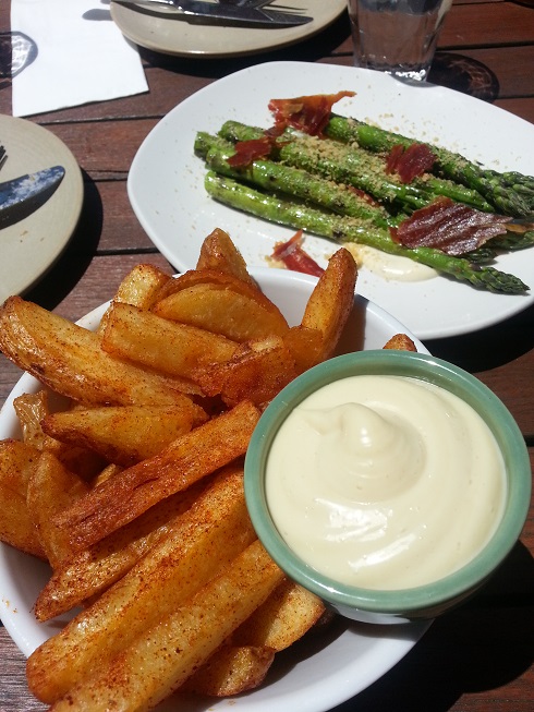 Lincoln Hotel Triple Cooked Chips Asparagus Jamon Fried Egg Mayo Simple Palates Seriously