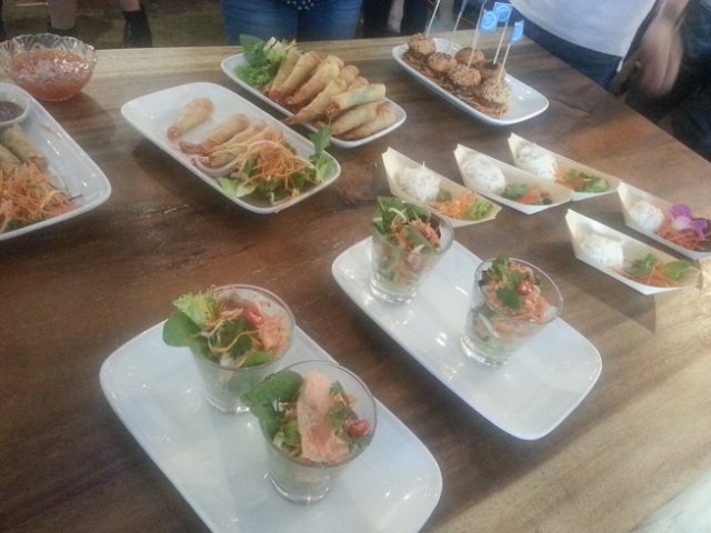 Middle Fish Softshell Crab Sliders Fried Prawn rolls Salmon salad Simple Palates Seriously